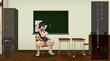 Pretty college gal having bang-out with a boy in Breeding log new manga porno game gameplay