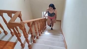 Nympho stepmother uses her stepson love slam as a lubricant