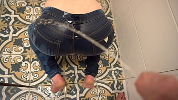 Desperate Pee in Jeans next He Pee on My Caboose
