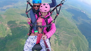 Moist Labia Splashing IN THE SKY 2200m High In The Clouds while PARAGLIDING